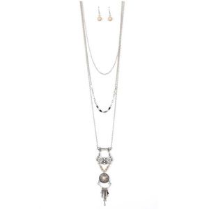 SET NEW Boho Tribal Layer Dangle Beaded Necklace